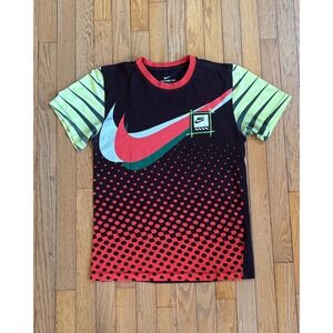 Nike T-Shirt Swoosh Gel‎ Retro Future Polka Dot Small Black Mens Tee